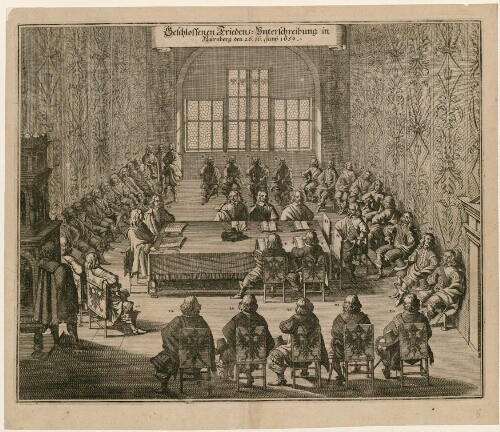 Beschlossenen Friedens Interschreibung in Nürnberg den 26. 16 Juni 1650