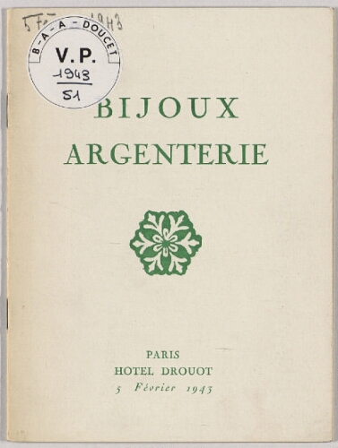 Bijoux, argenterie : [vente du 5 février 1943]