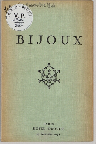 Bijoux : [vente du 29 novembre 1944]