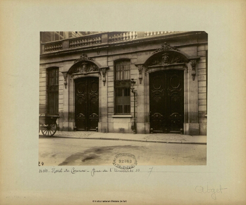 [Paris], Hôtel de Cormac, Rue de l'Université 33