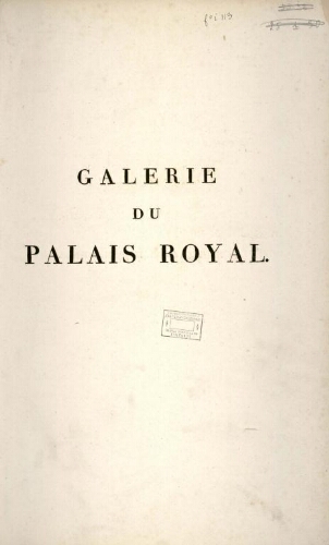 Galerie du Palais Royal. Tome 1