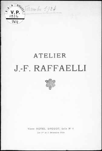 Atelier J.-F. Raffaëlli : [vente des 1er et 2 décembre 1924]