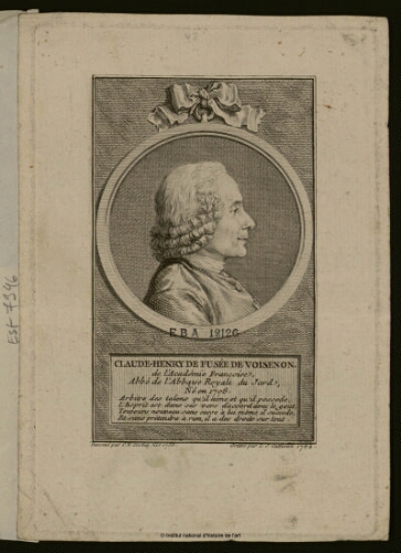 Claude-Henry de Fusée de Voisenon, de l'Académie Françoise, Abbé de l'Abbaye Royale du Jard, né en 1708