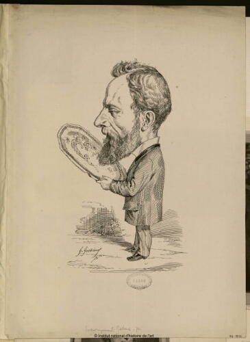 Autoportrait Caricatural Du Graveur G Gostiaux