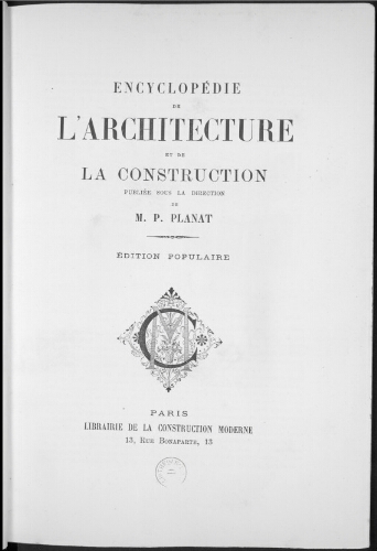 Encyclopédie de l'architecture et de la construction. ES - GO