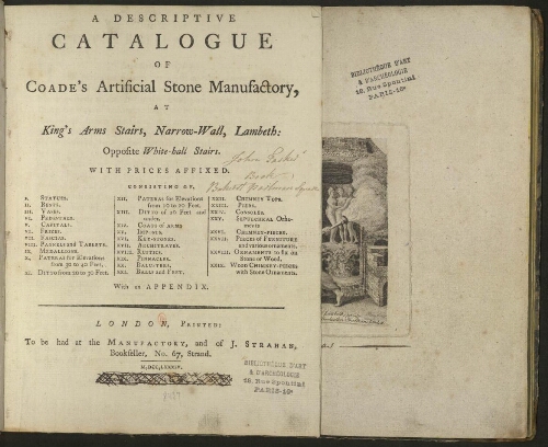 Descriptive catalogue of Coade's Artificial Stone Manufactory [...]