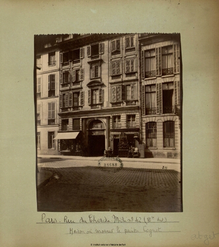 Paris, Rue du Cherche-Midi n°42, Maison où mourut le peintre Cognet