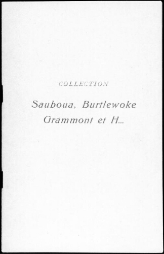 Collection Sauboua, Burtlewoke, Grammont et H... : [vente des lundi 22 et mardi 23 octobre 1928]