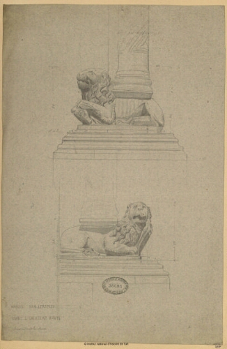 Naples, San Lorenzo, Tombeau de Catherine d'Autriche : lions [...]
