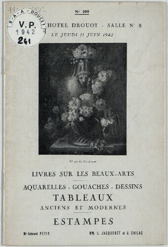 Livres sur les beaux-arts [...] : [vente du 11 juin 1942]