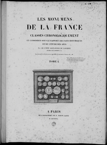 Les Monuments de la France. Tome 1