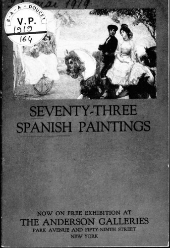 Seventy-three Spanish paintings exhibited at the Panama-Pacific international exposition [...] : [vente du 20 mai 1919]