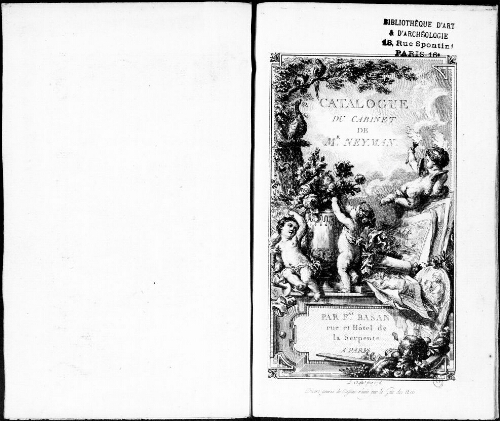 Catalogue d'une belle collection de dessins italiens, flamands, hollandais et français, ainsi que de plusieurs tableaux [...] : [vente du 8 juillet 1776]