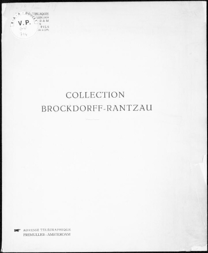 Collection Brockdorff-Rantzau : [vente du 11 au 13 juin 1929]