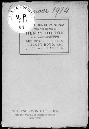 Collection of modern paintings by American and foreign artists [...] : [vente du 6 janvier 1914]