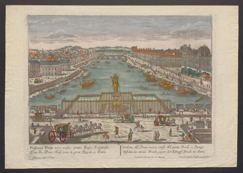 Prospectus Pontis novi, versus pontis Regii, Parisiensis = Vue du Pont Neuf, vers le pont Royal, à Paris