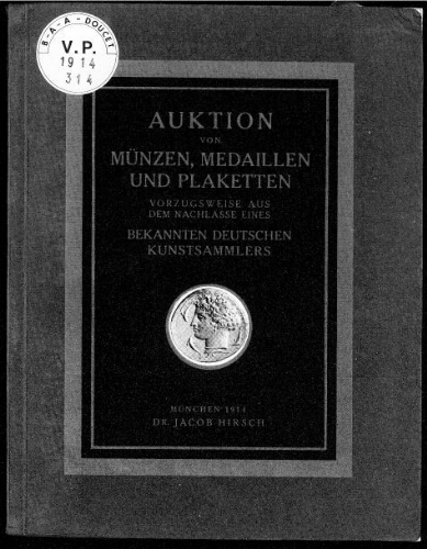 Griechische, Römische, Byzantinische Münzen [...] : [vente du 5 mai 1914]
