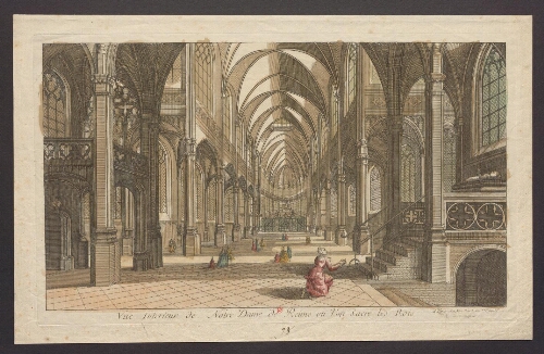 Vue intérieure de Notre Dame de Reims où l'on sacre les rois