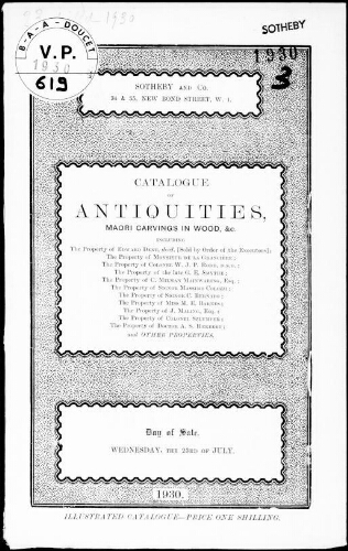 Antiquities, etc., comprising early bronze implements, the property of Edward Dent [...] : [vente du 23 juillet 1930]