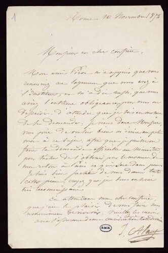 Soixante-cinq lettres d'artistes, peintres, sculpteurs et architectes, adressées à Eugène Delacroix