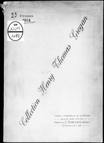 Catalogue de la collection importante H. T. Grogan à Londres [...] : [vente du 23 février 1914]