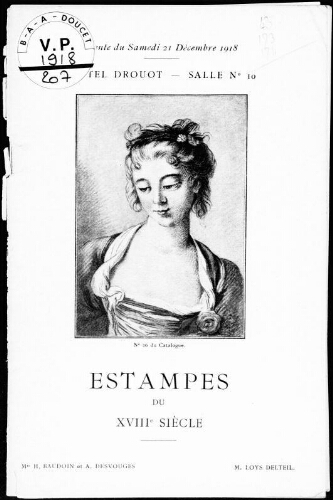 Catalogue des estampes du XVIIIe siècle […] : [vente du 21 février 1918]