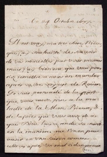 Isaac-Louis Lemaistre de Sacy. Cinq lettres autographes signées adressées à ses nièces et à une dame