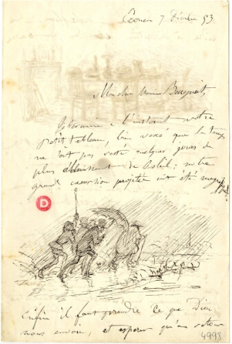 Lettre de Pierre Edouard Frère à Adolphe Beugniet, 7 décembre 1853