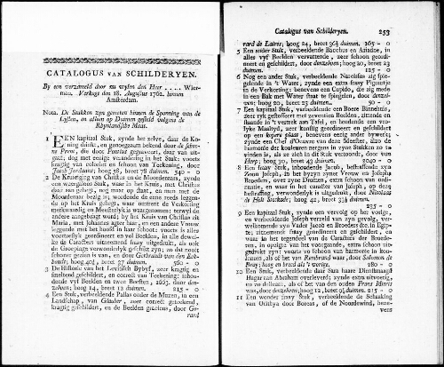 Catalogus van Schilderyen by een verzameld door nu wylen den Heer... Wierman [...] : [vente du 18 août 1762]