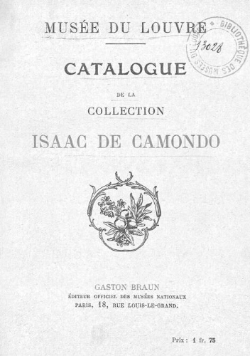 Catalogue de la collection Isaac de Camondo