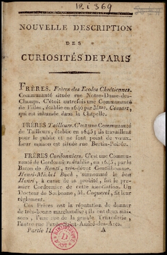 Nouvelle description des curiosités de Paris. Tome 2