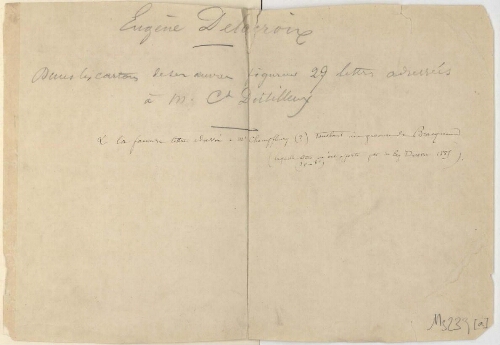 Lettres d'Eugène Delacroix à Constant Dutilleux