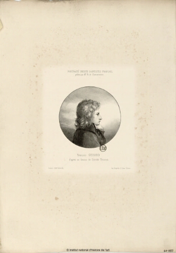 François Gérard, d'après un dessin de Girodet Trioson (Portraits inédits d'artistes français, publiés par M. Ph. de Chennevières)