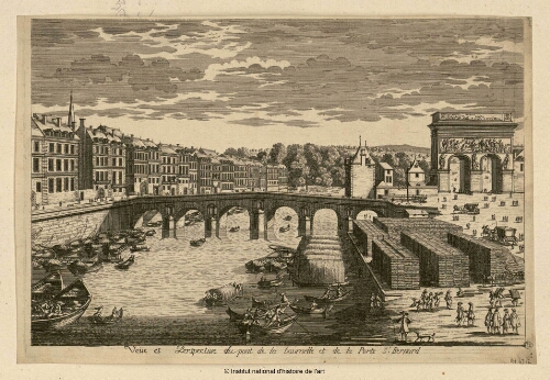 Veüe et perspective du Pont de la Tournelle et de la Porte Saint Bernard
