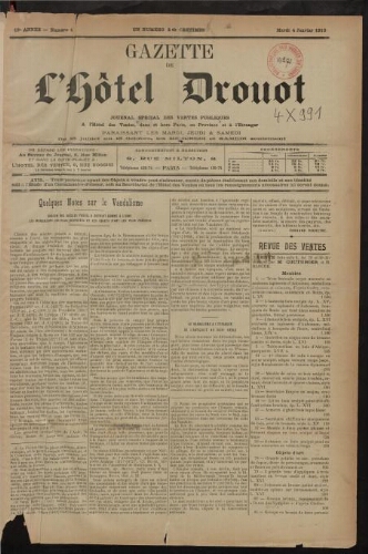 Gazette de l'Hôtel Drouot. 30 : 1910