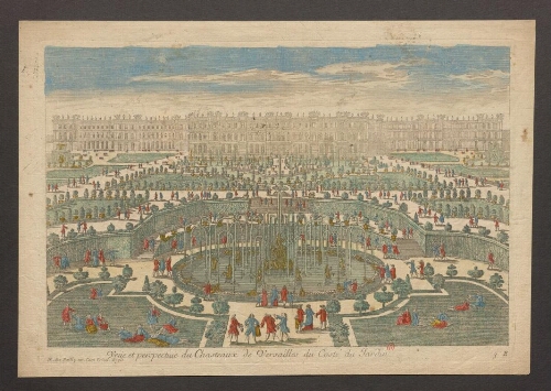Vue et perspective du Chasteaux de Versailles du côté du jardin
