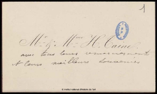 Lettres adressées à Meissonier, classées par ordre alphabétique du nom de l'expéditeur. Lettre T