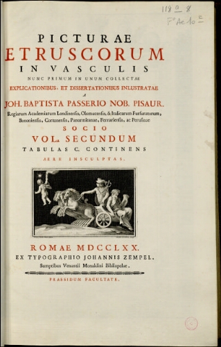 Picturae Etruscorum in vasculis [...]. Tome 2