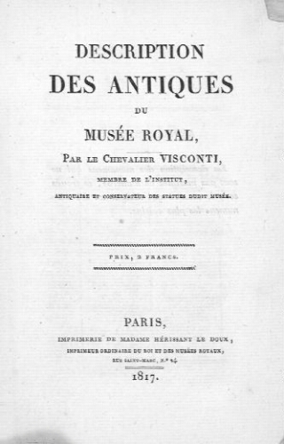 Description des antiques du Musée Royal