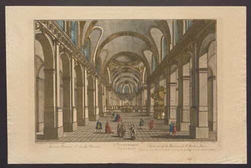 56ème vue d'optique représentant l'Intérieur de la Paroisse de Saint Roch à Paris = Interior Paræciæ Sainti Rochi Parisiis