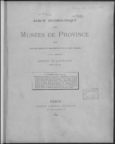 Album archéologique des musées de Province
