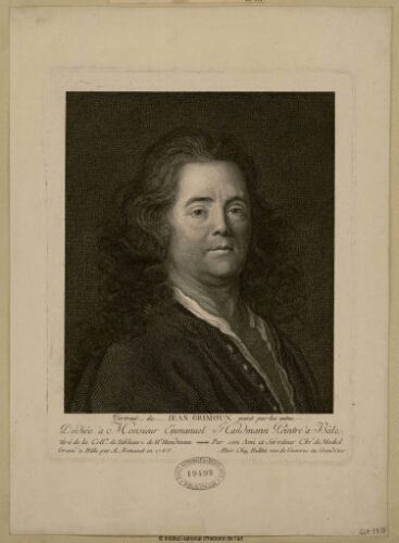 Portrait de Jean Grimoux peint par lui-même, dédiée à Monsieur Emmanuel Handmann, peintre à Bâle