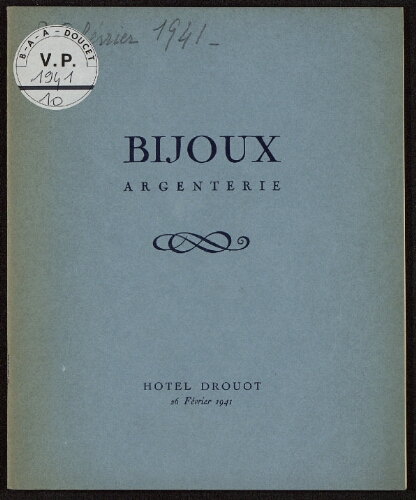 Bijoux, argenterie [...] : [vente du 26 février 1941]