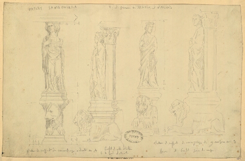 Naples, Santa Chiara, Tombeau de Jeanne ou Marie de Valois [: statues]
