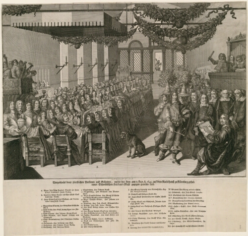 Verzeichnus derer Fürstlichen Personen und Gesanden, welche bendem am 25. Sept. A. 1649, Auf dem Rath-Haus zu Nürnberg gehaltenen Schwedischen Friedens-Mahl zugegen gewesen sind