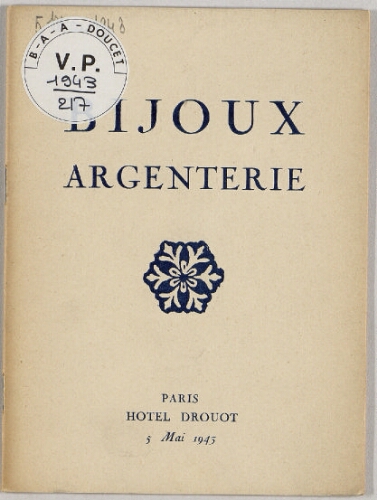 Bijoux, argenterie : [vente du 5 mai 1943]