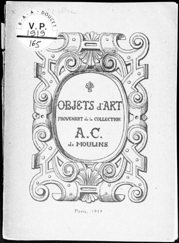 Catalogue des objets d'art et de curiosité, faïences anciennes françaises et européennes [...] : [vente des 20 et 21 mai 1919]