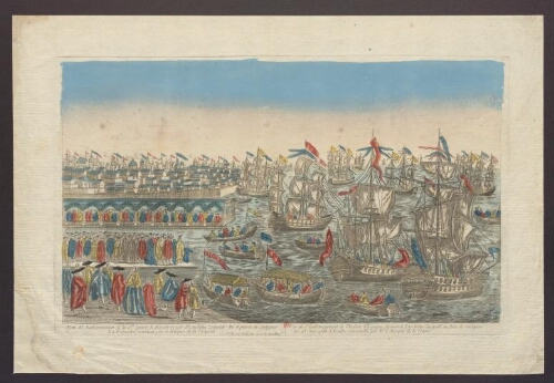 Vue de l'embarquement de l'Infante d'Espagne épouse de l'Archiduc Leopold au port de Cartagène le 25 juin 1765