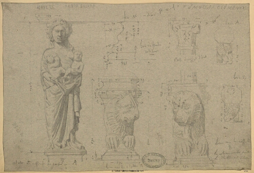 Naples, Santa Chiara, Tombe d'Agnès et Clémence [: statues]