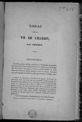 Essai sur la vie de Chardin